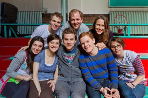 Elaine Ivy Harris, Nick Vidal, Jaclyn Hennell, Stephen Cone, Dennis Grimes, Alex Weisman, Josephine Decker and Maggie Suma on the set of Cone’s “Black Box.” Courtesy of Cone Arts.