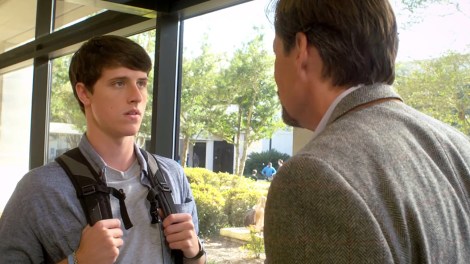 Shane Harper and Kevin Sorbo in Harold Cronk’s “God’s Not Dead.” Courtesy of Pure Flix Productions.