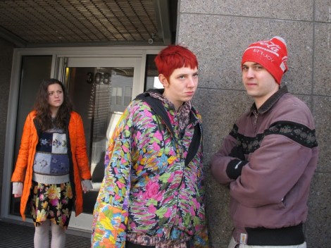 Eleanore Pienta, Molly Plunk and Drew Tobia on the set of “See You Next Tuesday.” Courtesy of Drew Tobia.