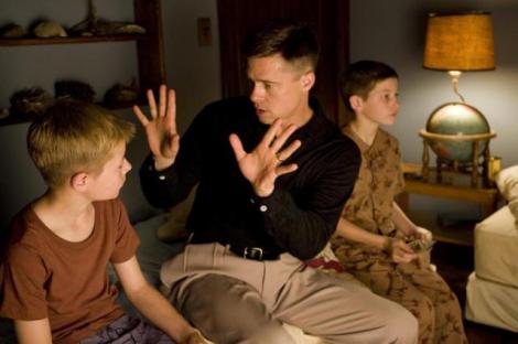 Laramie Eppler, Brad Pitt and Tye Sheridan in Terrence Malick’s “The Tree of Life.” Courtesy of Fox Searchlight Pictures.